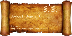 Bodosi Bogát névjegykártya
